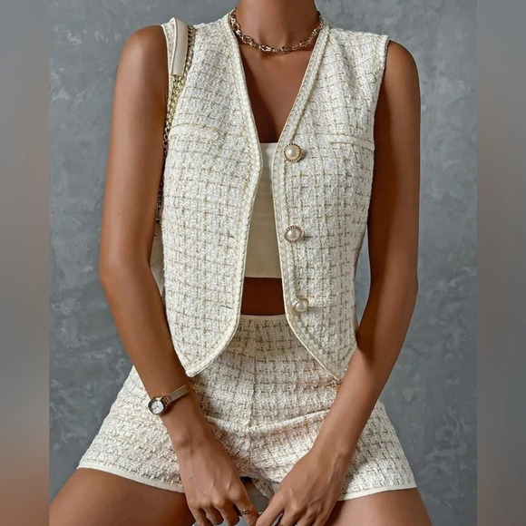 Single Breasted Vest Blazer & Shorts - Picture 4 of 4